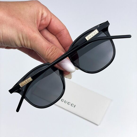 Gucci GG1157S 001 BRAND NEW Sunglasses Black Grey Round Unisex - Picture 7 of 16
